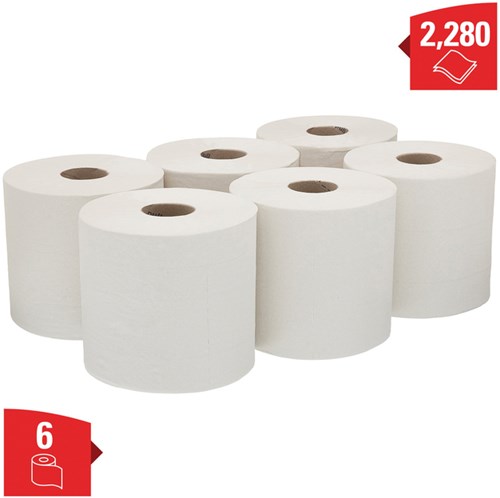 Poetsrol WypAll L20 2-laags 183cmx144m 380vel wit 7303-2