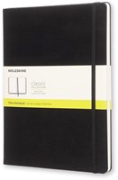 Moleskine notitieboek  19 x 25 cm effen harde cover 192 blad zwart