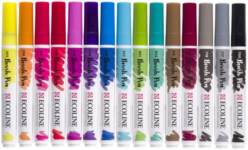 Talens Ecoline Brush pen etui van 15 stuks assorti