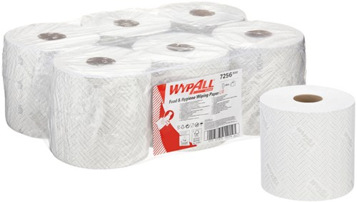 Wypall reinigingsdoeken L10, centerfeed, 1-laags, 800 vellen, pak van 6 rollen