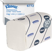 Handdoek Kleenex Ultra M-vouw 2-laags 215x415cm 30x94stuks wit 6772