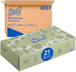 Tissues Scott 2-laags standaard 21x100stuks wit 8837