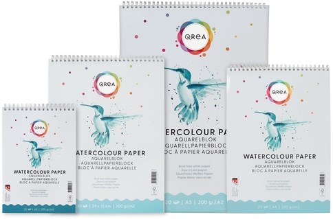 Aquarelblok Qrea 24x32 20vel 200gr spiraal-2
