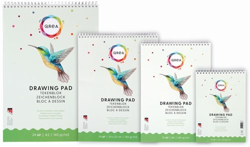 Tekenblok Qrea A3 24vel 160gr spiraal-2