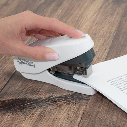 Nietmachine Rapesco Germ-Savvy ECO Less Effort Flat Clinch antibacterieel 24/6mm wit-2