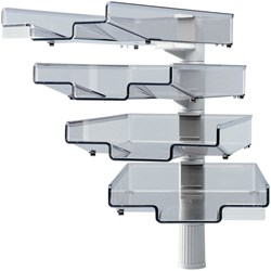 Set met 4 brievenbakjes Hansa met 360 graden zwenkarm grijs A4 24 x 34 cm