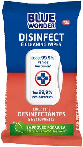 Desinfectiereinigerdoekjes Blue Wonder 72st