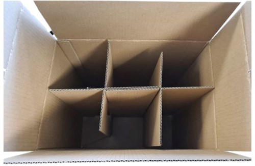 Verzenddoos IEZZY (wijn)flessen met 6 vakken bruin 10 stuks-2