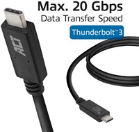 Kabel ACT USB-C USB 4 20Gbps Thunderbolt3 1 meter-2