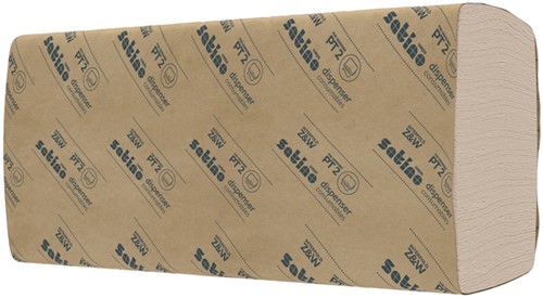 Handdoek Satino PureSoft PT2 W-vouw 2-laags 206x320mm 25x120vel naturel 277520-2