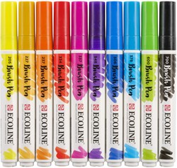 Talens Ecoline Brush pen etui met 10 stuks in geassorteerde kleuren