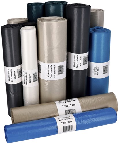 Afvalzak Cleaninq 70x110cm LDPE recycled T50 120L blauw-2