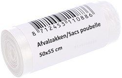 Afvalzak Cleaninq 50x55cm HDPE T15 25L transparant