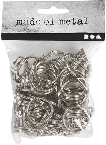 Sleutelring Creativ Company zilverkleurig 25mm 100 stuks-2