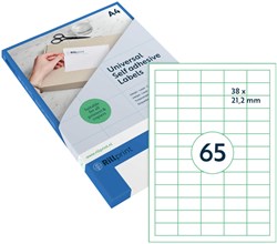 Etiket Rillprint 38x21.2mm mat transparant 1625 etiketten