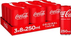 Coca Cola frisdrank sleek blik van 25 cl, pak van 24 stuks