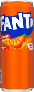 Fanta Orange frisdrank sleek blik van 25 cl, pak van 24 stuks.