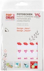 Fotohoeken walther design hartjes 2 vellen à 42 stuks