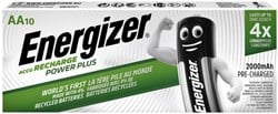 Energizer herlaadbare batterijen Power Plus 2000 AA/HR6/NH15 pak van 10 stuks