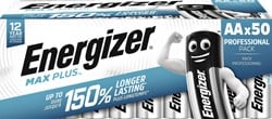 AA Batterijen Energizer Max Plus alkaline 50 stuks