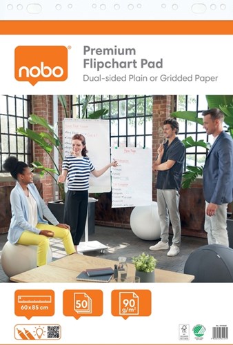 Flipoverpapier Nobo Premium 60x85cm dubbelzijdig plano 2x50 vel