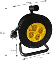 Kabelhaspel BRASQ Pro 4 voudig 10m zwart-2