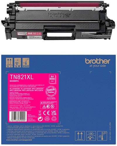 Brother TN-821XLM toner magenta XL cap. 9.000 afdrukken