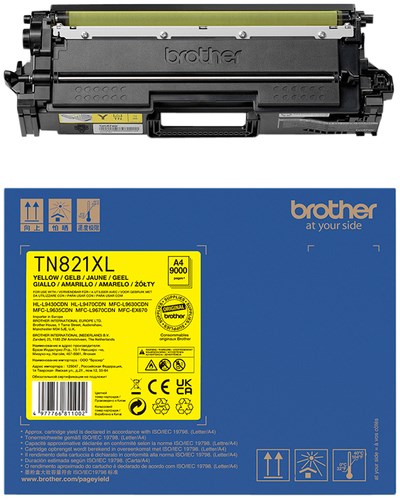 Brother toner 9.000 pagina's OEM TN-821XLY geel pages
