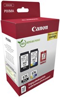 Canon photo value pack 1 x PG-575 + 1 x CL-576 100 pagina's OEM 5438C004 4 kleuren ink+photo paper (2) blk-col ST w/o SEC-1