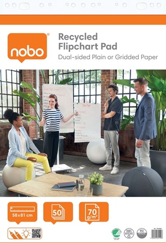 Flipoverpapier Nobo Gerecycled 58x81cm dubbelzijdig plano