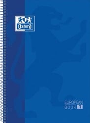 Oxford School Classic Europeanbook spiraalblok A4+ 160 bladzijden geruit 5 mm donkerblauw