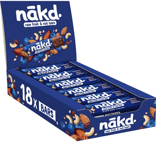 Nakd Blueberry Muffin, reep van 35 gr, pak van 18 stuks