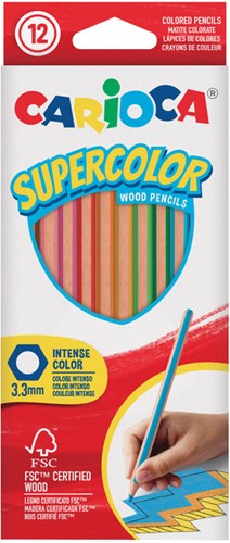 Kleurpotlood Carioca Supercolor set à 12 kleuren