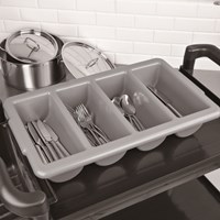 Bestekbak Olympia Kristallon 4 vakken GN 1/1 grijs-3