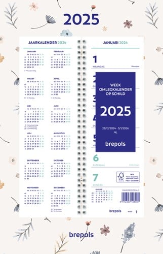 Brepols week omlegkalender op schild fantasy 2025-2