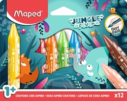Waskrijt Maped Jungle Fever Jumbo set à  12 kleuren