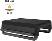 Monitorstandaard Fellowes Breyta zwart Ergonomisch met 3 hoogte-instellingen Stuk wit-2