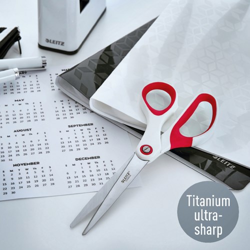 Schaar 20,5 cm rood Leitz WOW op blister-3