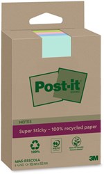 Memoblok 3M Post-it 4645-RSSCOL4 Super Sticky 102x152mm ass. Kleur