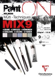 Mix Media Papier Clairefontaine A5 Paint On 27 vel 250gram assorti