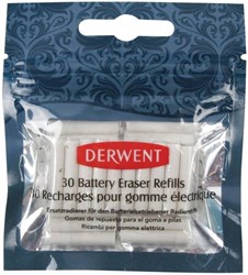 Navulling Derwent gum op batterijen 30 stuks wit