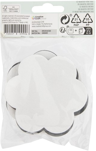 Canvas Nassau fine art ster en bloem 13cm magnetisch 4 stuks-3