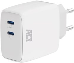 Oplader act 65w 2-poorts usb c wit