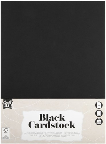 Hobbykarton CraftID A4 220gr zwart 10 vel