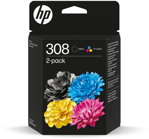 Inktcartridge HP 6L6S6UE 308 zwart + 3 kleuren