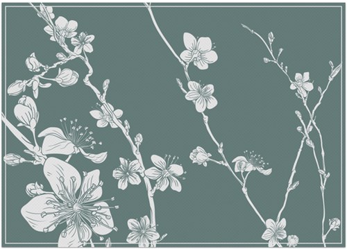 Placemat IEZZY Japanse kersenbloesem groen