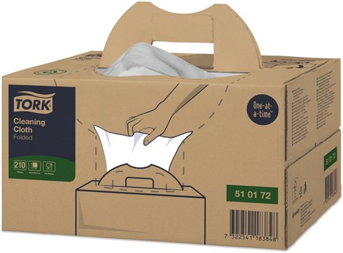 Reinigingsdoek Tork Cleaning W7 Handy Box 210 doeken wit 510172