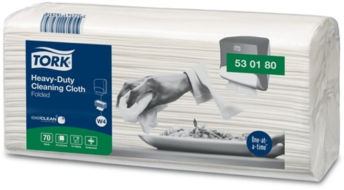 Reinigingsdoek Tork Heavy-Duty Cleaning XL W4 nonwoven 70 vel wit 530180-2