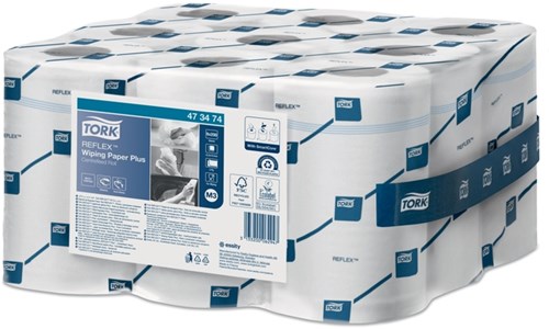 Poetsrol Tork Reflex™ M3 Centerfeed Mini Plus 2-laags 67m wit 473474