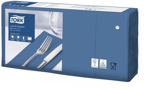 Lunchservet Tork 2-laags 1/8 gevouwen 200st donkerblauw 477421